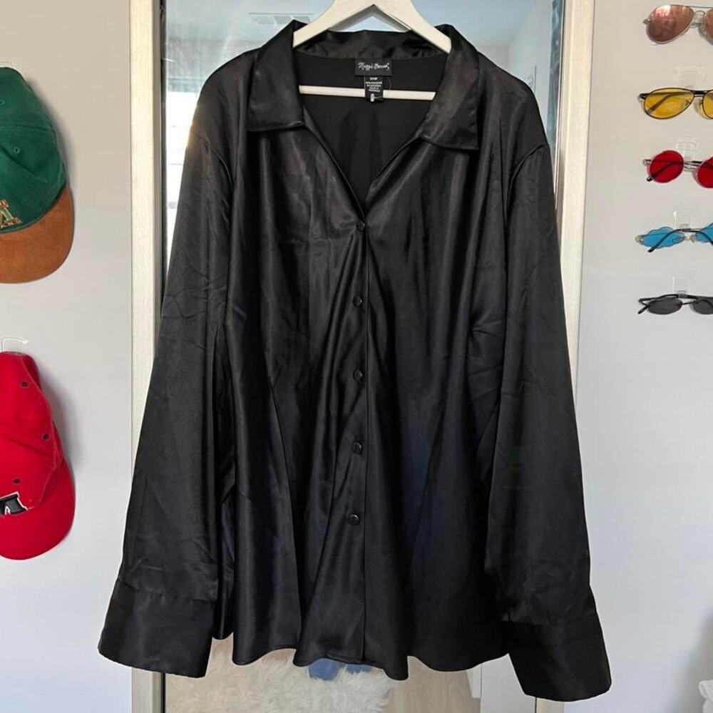 Maggie barnes oversized black button down